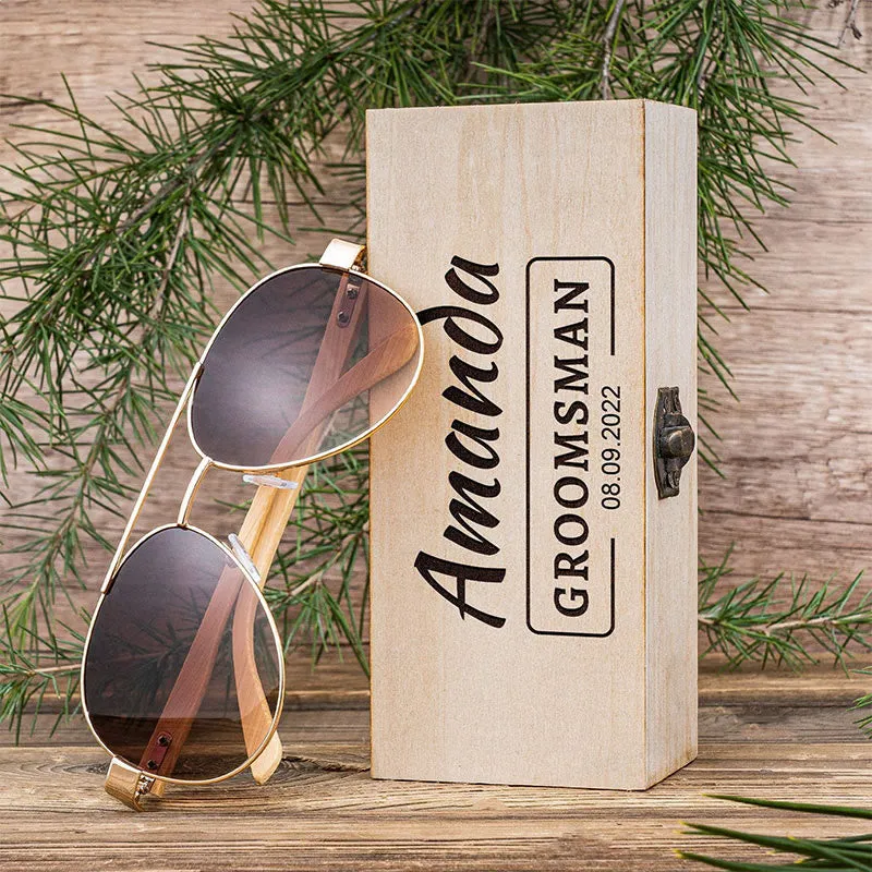 Outdoor Sunglasses Custom Name Wooden Case sold by FloralTrip product image thumbnail 3