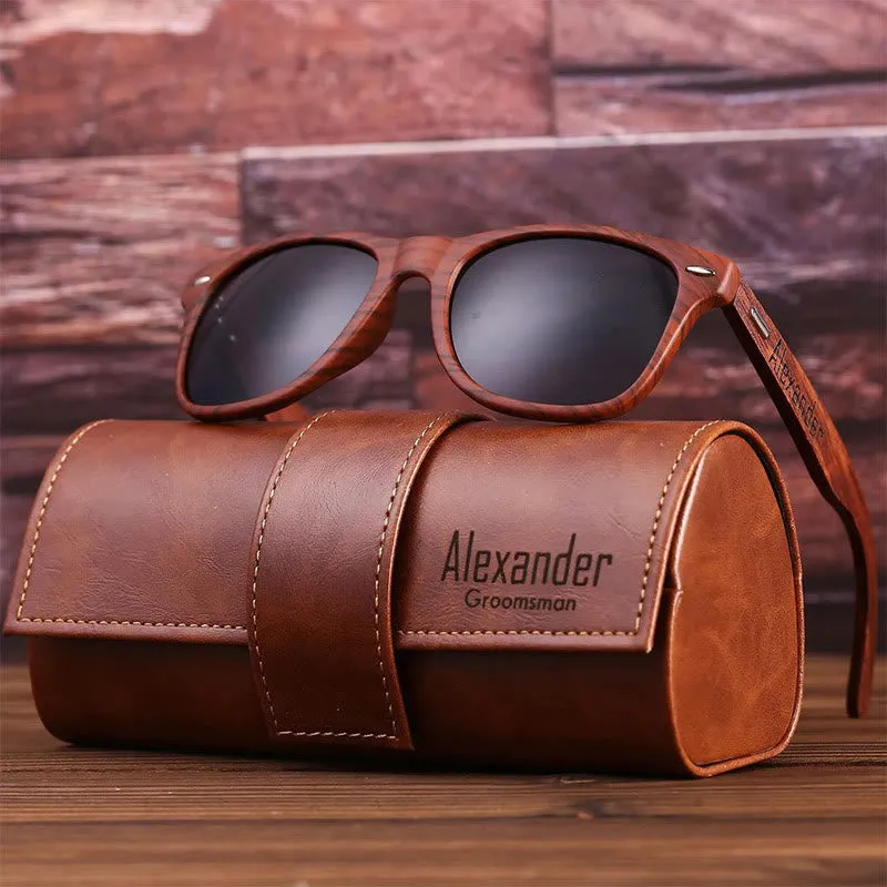 Outdoor Retro Sunglasses Custom Name Leather Case sold by FloralTrip