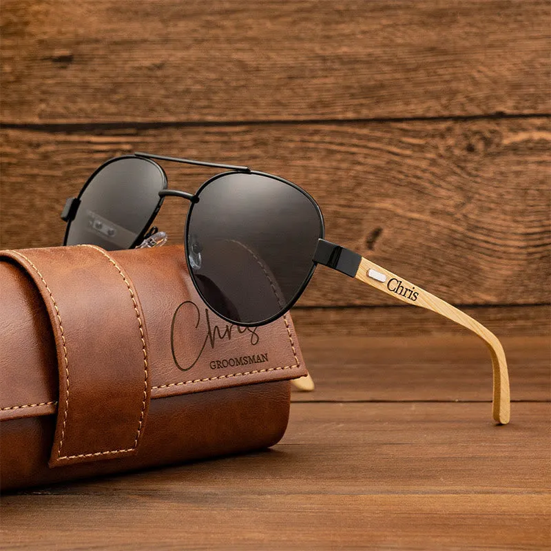 Outdoor Beach Sunglasses Custom Name Leather Case sold by FloralTrip product image thumbnail 2
