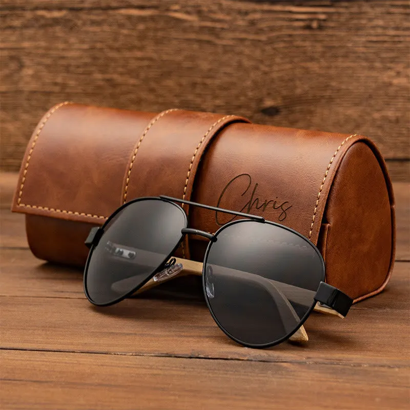 Outdoor Beach Sunglasses Custom Name Leather Case sold by FloralTrip product image thumbnail 5