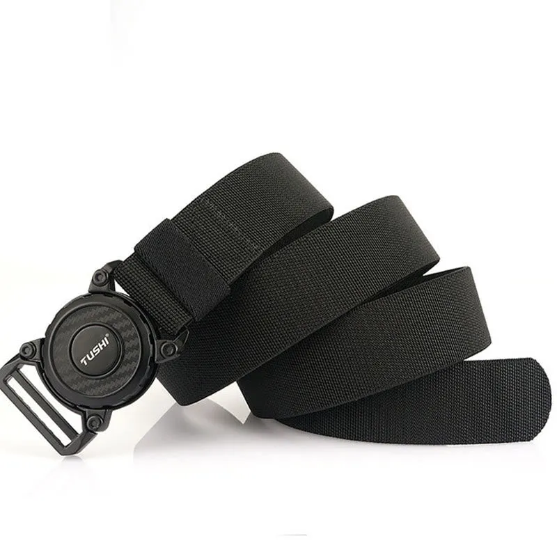 Men's Tactical Belt Round Buckle Quick Release Elastic Belt sold by FloralTrip product image thumbnail 2