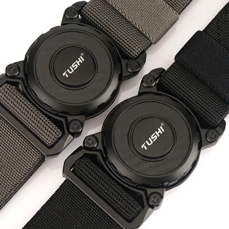 Men's Tactical Belt Round Buckle Quick Release Elastic Belt sold by FloralTrip product image thumbnail 5