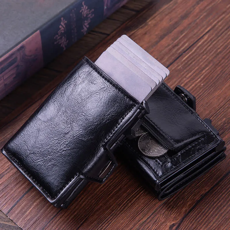 Minimalist Smart Pop Up Card RFID Blocking Leather Wallet sold by FloralTrip