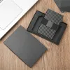 Black Luxury RFID Card Holder Thin Leather Card Wallet sold by FloralTrip