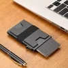 Black Luxury RFID Card Holder Thin Leather Card Wallet sold by FloralTrip