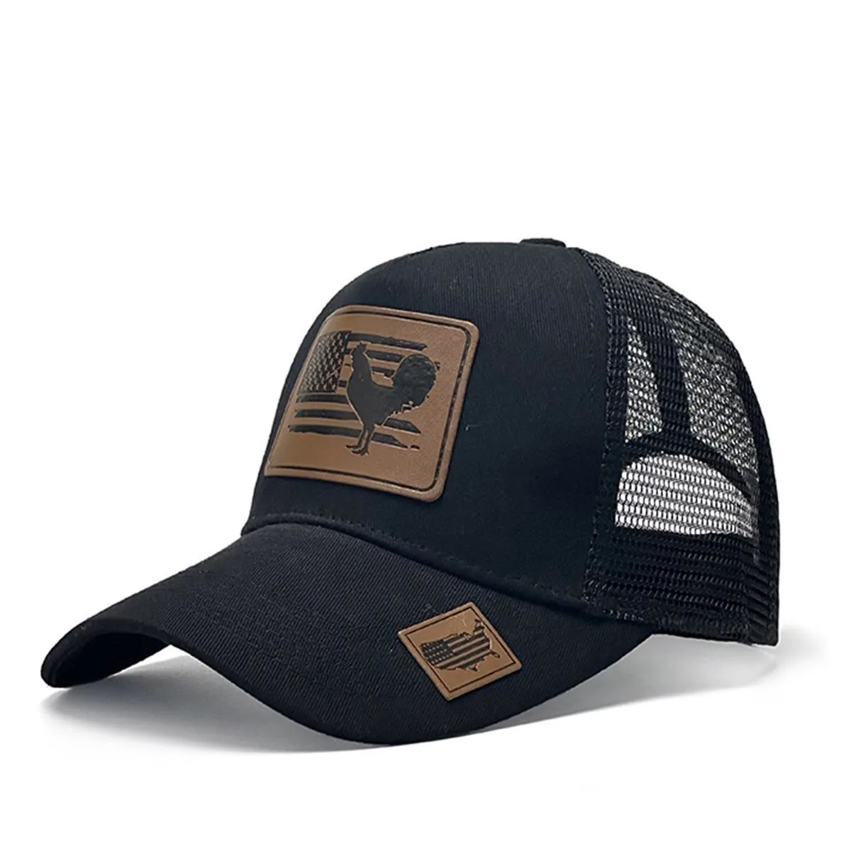 Farm Cock And Flag Adjustable Men's Trucker Hat sold by FloralTrip product image thumbnail 3
