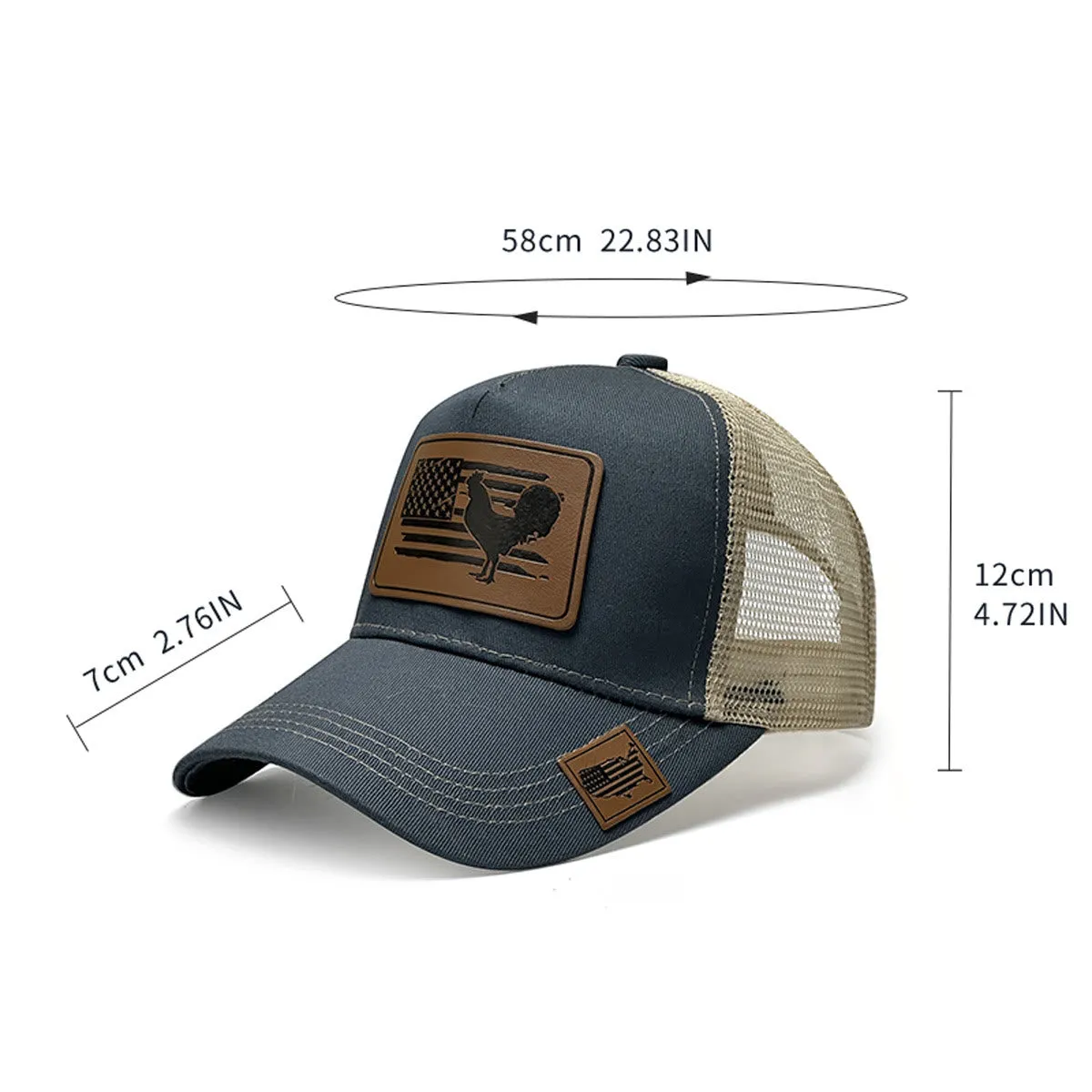 Farm Cock And Flag Adjustable Men's Trucker Hat sold by FloralTrip product image thumbnail 5
