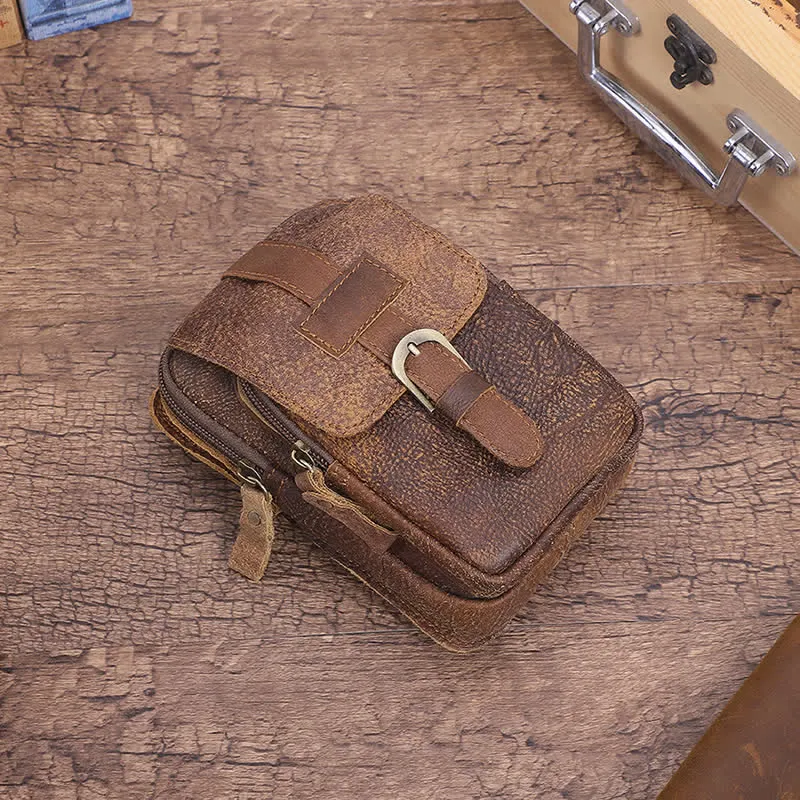 Retro Elegant Travel Fanny Pack Zipper Leather Belt Bag sold by FloralTrip product image thumbnail 3