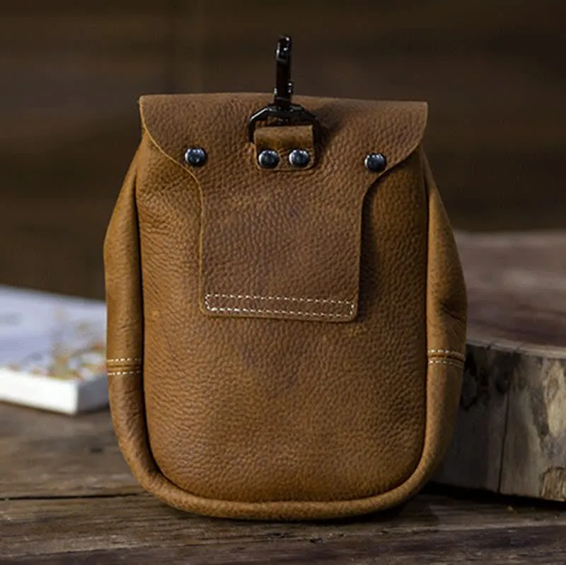 Indian Style Small Wallet Drawstring Crazy Horse Leather Belt Bag sold by FloralTrip product image thumbnail 5