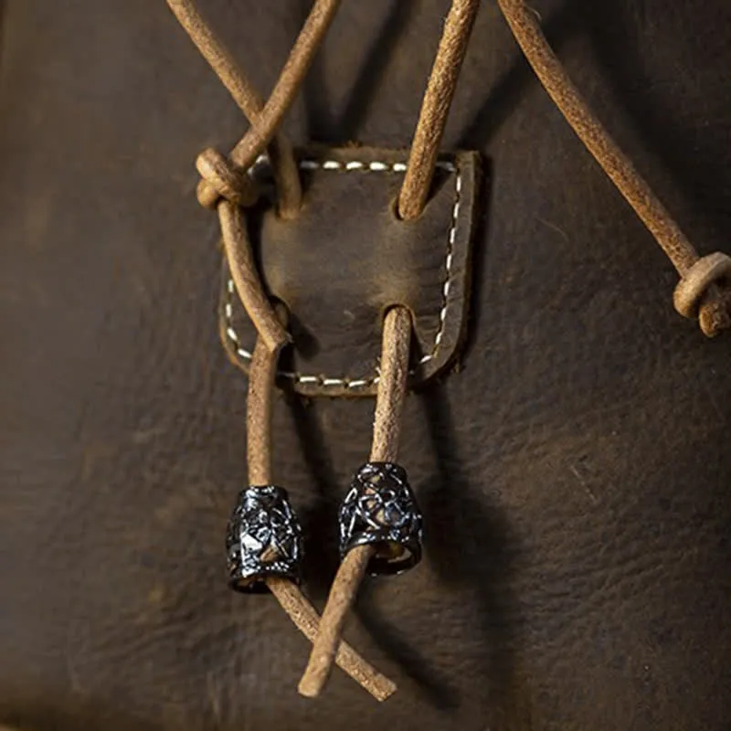 Indian Style Small Wallet Drawstring Crazy Horse Leather Belt Bag sold by FloralTrip product image thumbnail 3