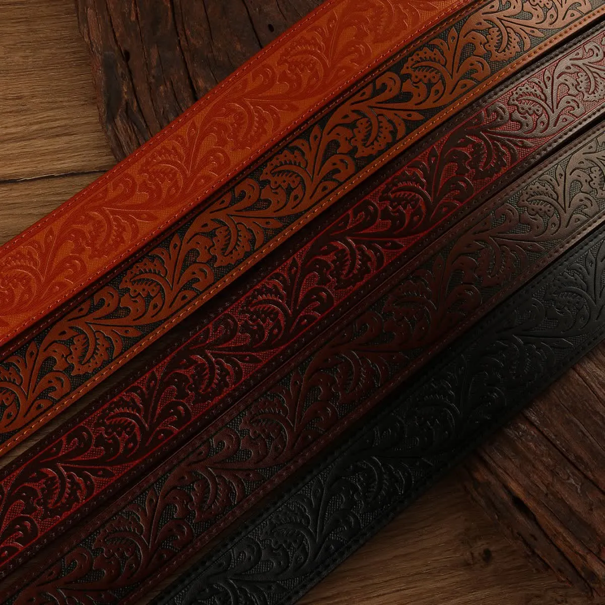 Western Flower Embossed DIY Leather Belt Strap without Belt Buckle sold by FloralTrip product image thumbnail 4