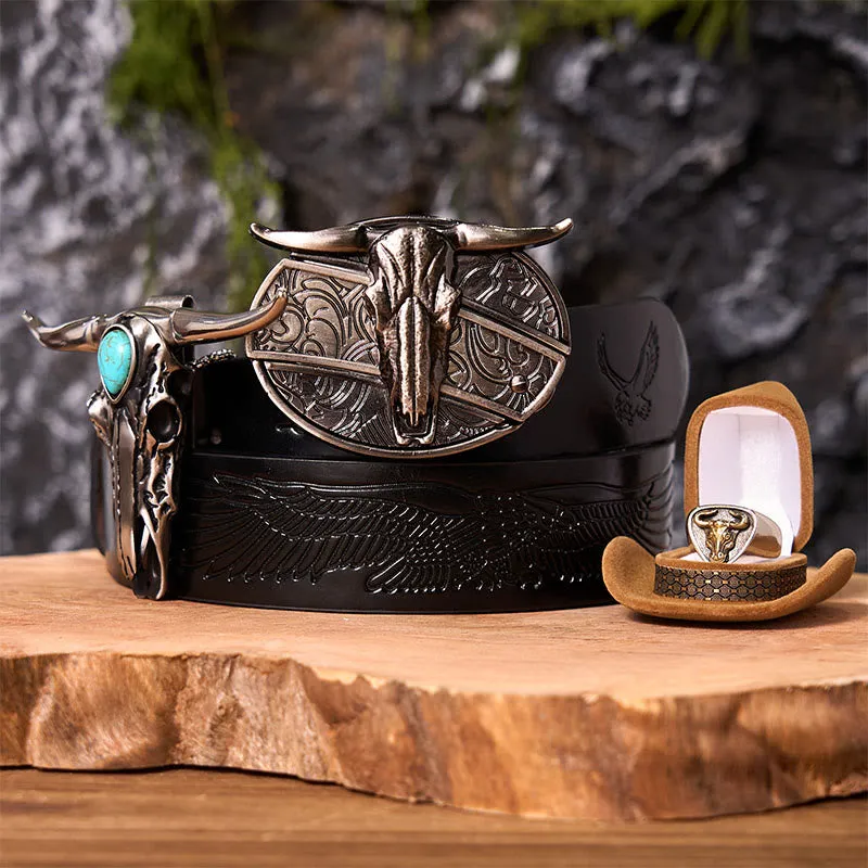 Longhorn Skull DIY Hidden Knife Belt Buckle With Bull Ring Bundle Set sold by FloralTrip product image thumbnail 4