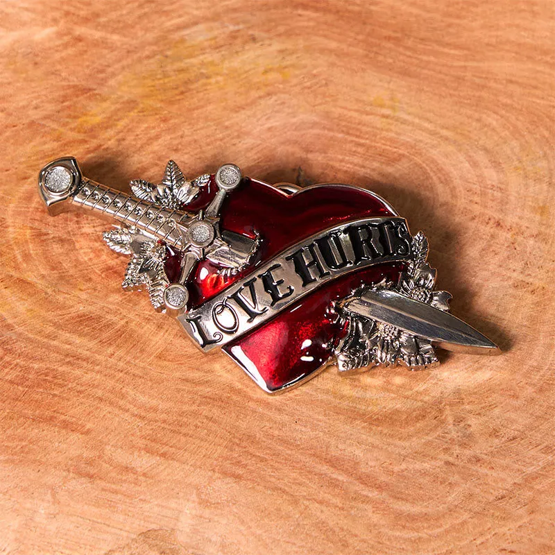 A Sword Through The Heart DIY Western Buckle Leather Belt sold by FloralTrip