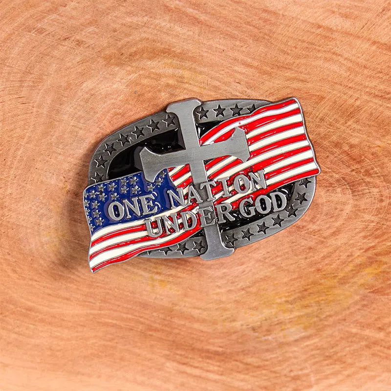 One Nation Under God DIY Western Buckle Leather Belt sold by FloralTrip