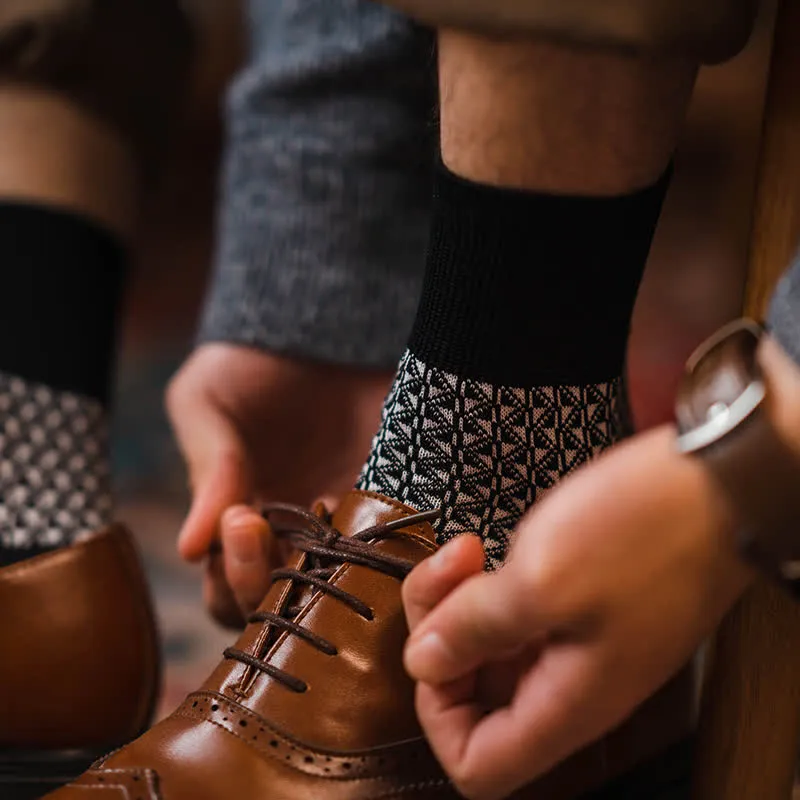 Clearance: Men's Casual Black & White Mercerized Cotton Socks sold by FloralTrip