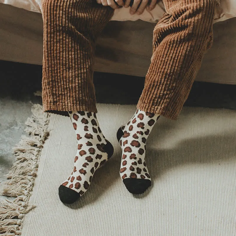 Clearance: Men's Leopard Animal Print Crew Socks sold by FloralTrip product image thumbnail 2