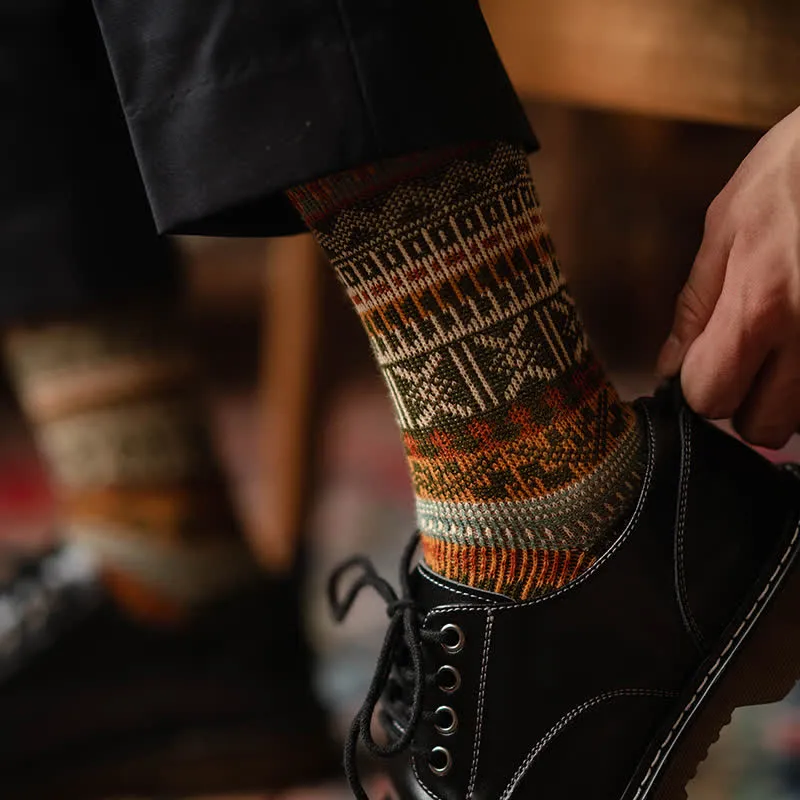 Clearance: Men's Bold Colorful Knit Pattern Cotton Socks sold by FloralTrip