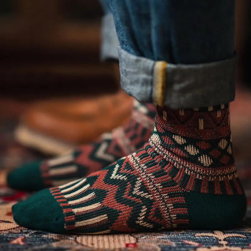 Clearance: Colored Tribal-Like Pattern Cotton Socks sold by FloralTrip