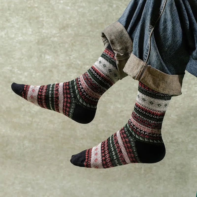Clearance: Retro National Style Ethnic Striped Socks sold by FloralTrip