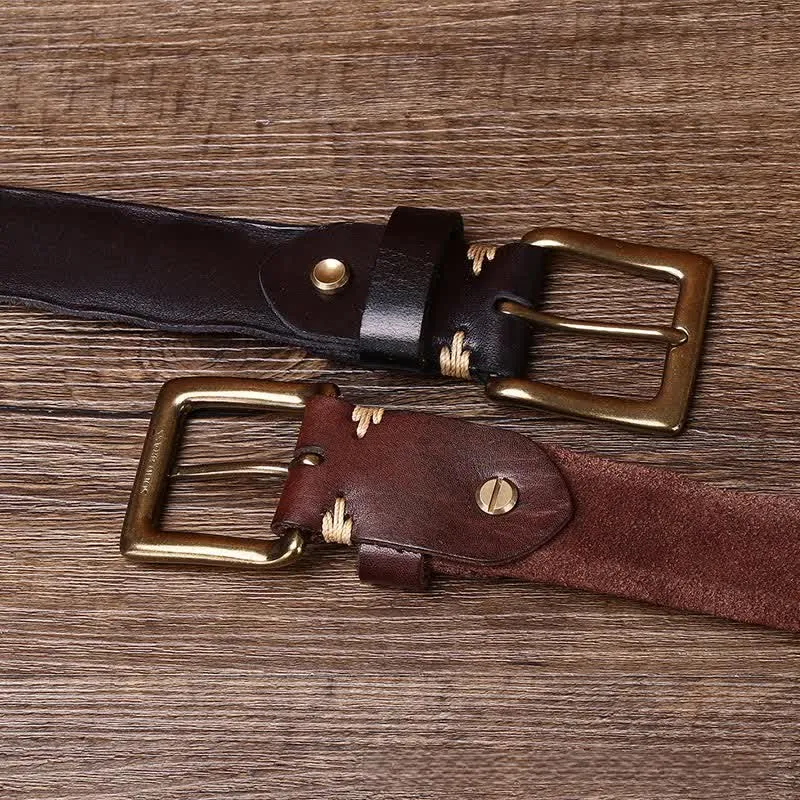 Braided Handwoven Without Hole Leather Belt sold by FloralTrip product image thumbnail 3