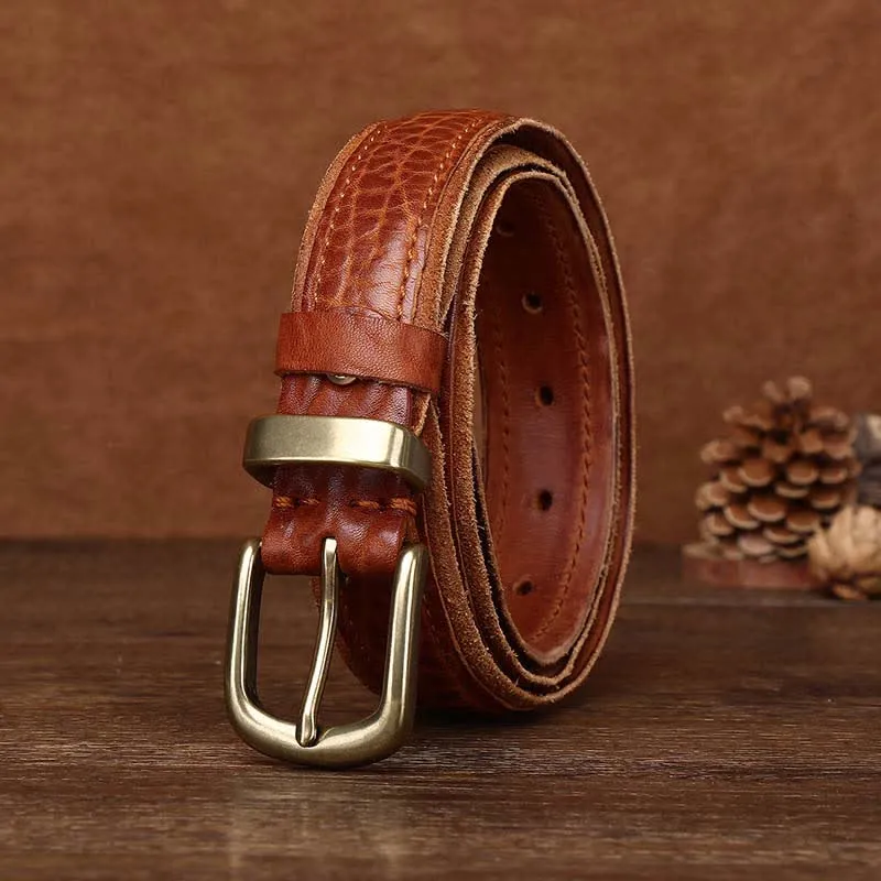 Rough Texture Water Ripple Vintage Detailed Leather BVelt sold by FloralTrip product image thumbnail 3