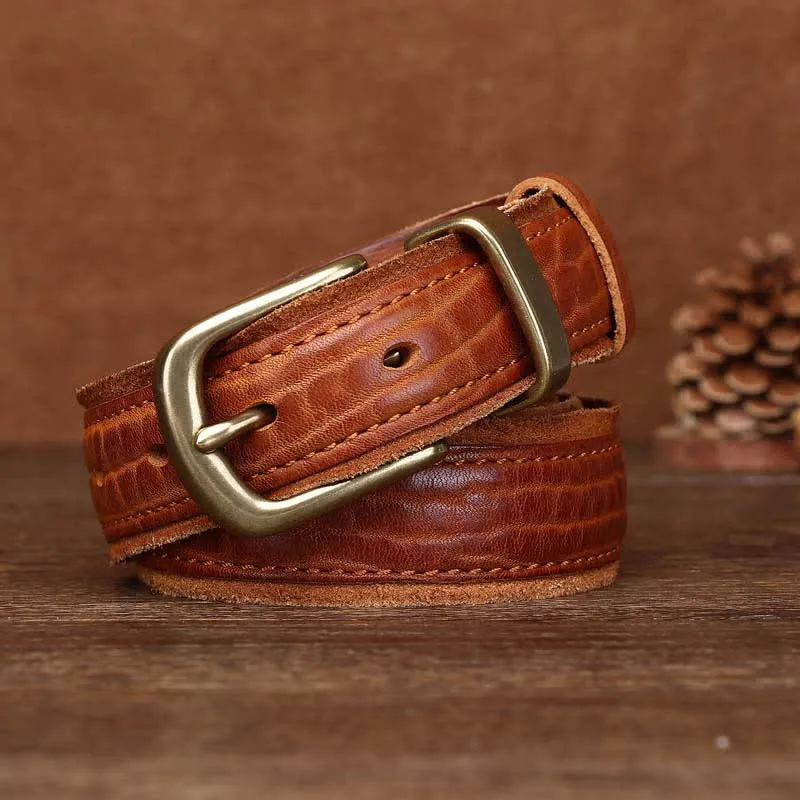 Rough Texture Water Ripple Vintage Detailed Leather BVelt sold by FloralTrip product image thumbnail 4