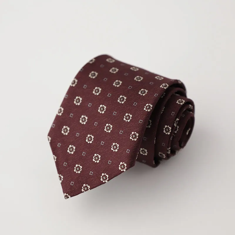 Men's Vintage Dark Red Floral Pattern Necktie sold by FloralTrip