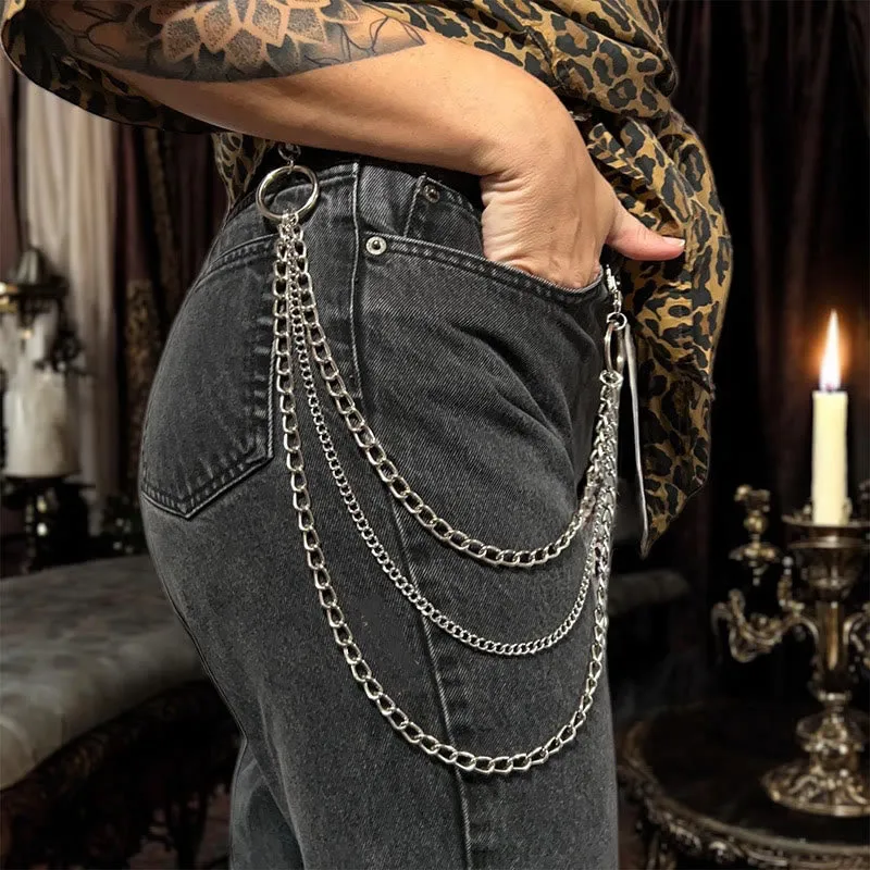 Punk Belt Chain Three Layers Gothic Waist Chain sold by FloralTrip