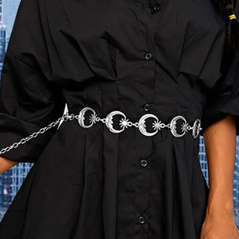 Women's Moon And Star Chain Belt Metal Waist Chain sold by FloralTrip product image thumbnail 3