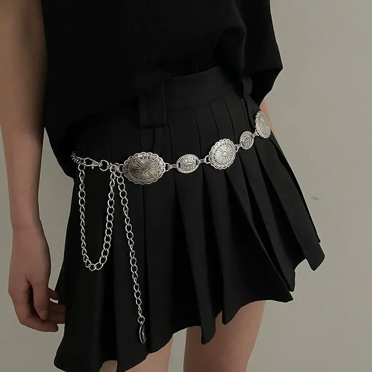 Vintage Ethnic Carved Bohemian Chain Belt Metal Chain sold by FloralTrip product image thumbnail 3