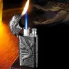 Double Flame Embossed Wild Crocodile Refillable Butane Lighter sold by FloralTrip