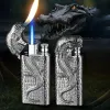 Double Flame Embossed Wild Crocodile Refillable Butane Lighter sold by FloralTrip