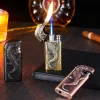 Double Flame Embossed Wild Crocodile Refillable Butane Lighter sold by FloralTrip