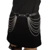 Punk Chain Belt Seven Layers Chain Leather Belt sold by FloralTrip