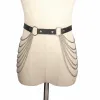 Punk Chain Belt Seven Layers Chain Leather Belt sold by FloralTrip