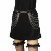 Punk Chain Belt Seven Layers Chain Leather Belt sold by FloralTrip