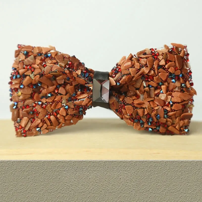 Men's Multicolor Stone Crystal Clastic Enchases Bow Tie sold by FloralTrip product image thumbnail 5
