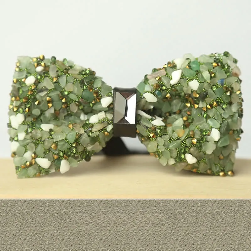 Men's Multicolor Stone Crystal Clastic Enchases Bow Tie sold by FloralTrip product image thumbnail 3