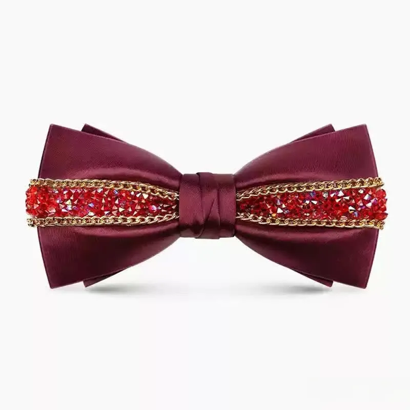 Men's Luxurious Sparkling Rhinestone Metal Chain Bow Tie sold by FloralTrip product image thumbnail 2