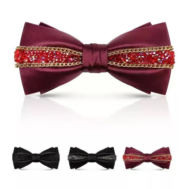 Men's Luxurious Sparkling Rhinestone Metal Chain Bow Tie sold by FloralTrip product image thumbnail 5