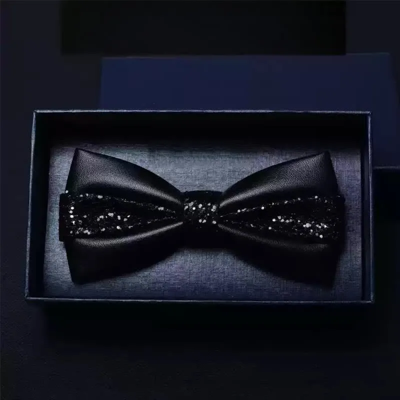Men's Wedding Party Double Layered Faux Leather Bow Tie sold by FloralTrip product image thumbnail 5