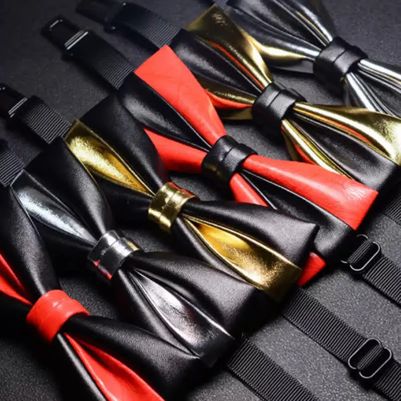 Men's Wedding Party Double Layered Faux Leather Bow Tie sold by FloralTrip