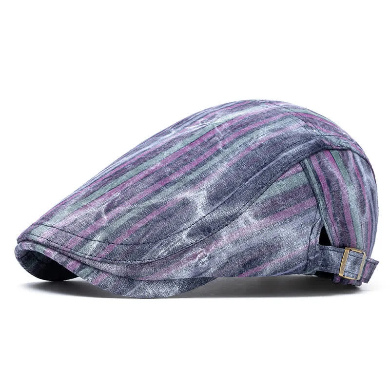 Striped Tie-dyed Graffiti Street Party Newsboy Beret Hat sold by FloralTrip product image thumbnail 3