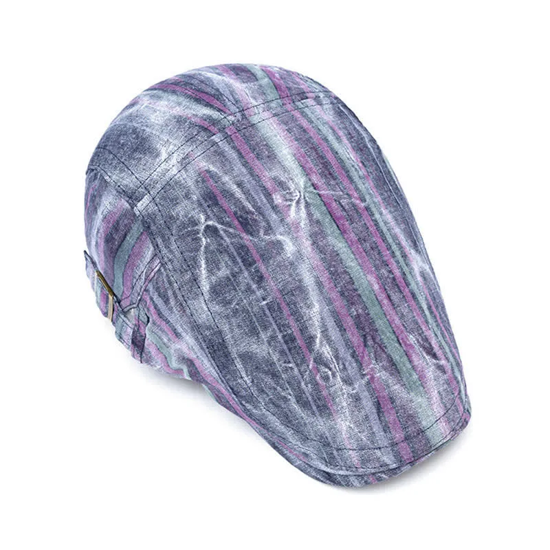 Striped Tie-dyed Graffiti Street Party Newsboy Beret Hat sold by FloralTrip product image thumbnail 4