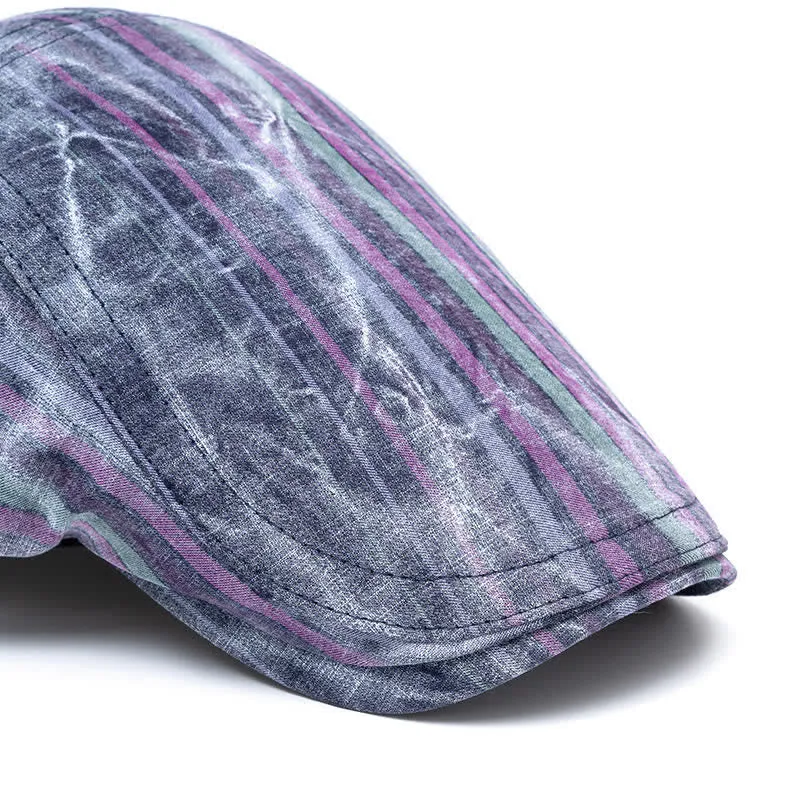 Striped Tie-dyed Graffiti Street Party Newsboy Beret Hat sold by FloralTrip product image thumbnail 2
