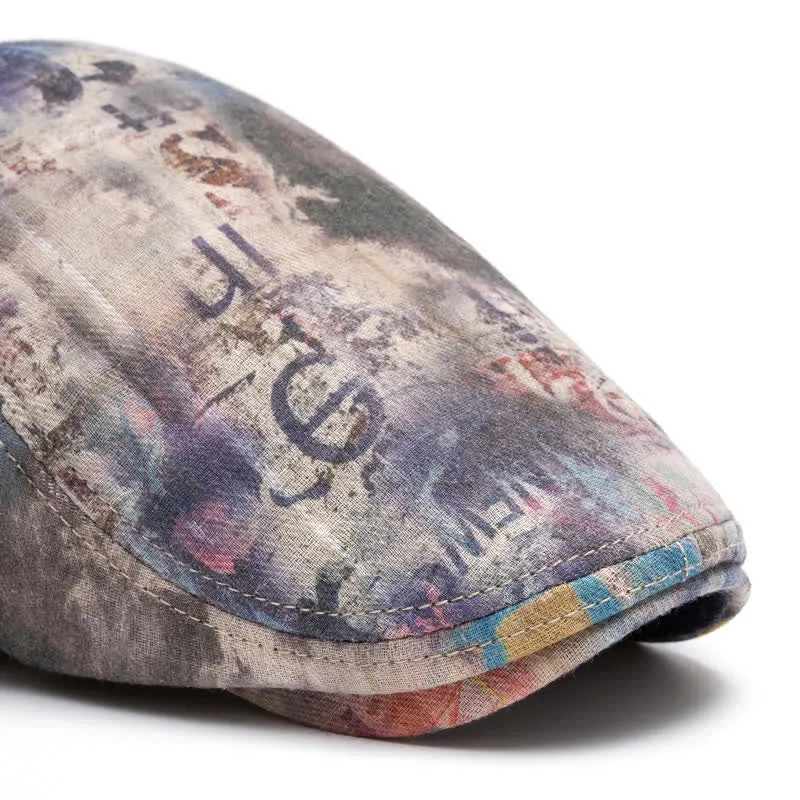 Graffiti Pattern Tie-dyed Newsboy Cotton Beret Hat sold by FloralTrip product image thumbnail 2