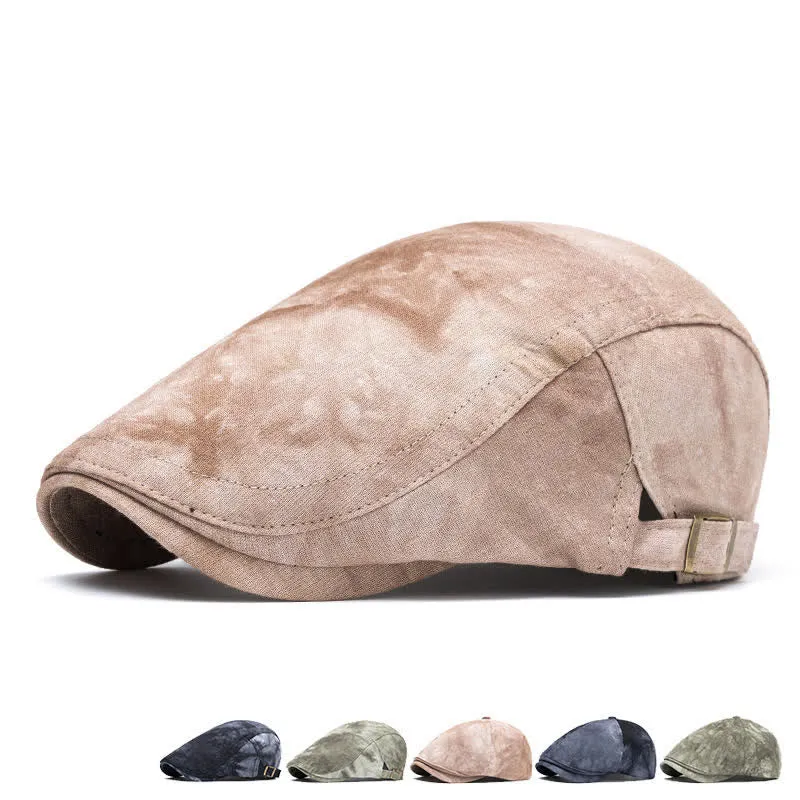 Spring Stylish Tie-dyed Newsboy Cotton Beret Hat sold by FloralTrip