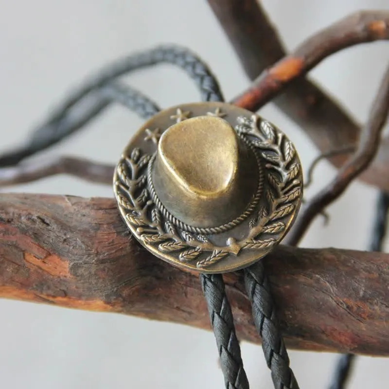 Bronze Charm Cowboy Hat Pendant Bolo Tie sold by FloralTrip