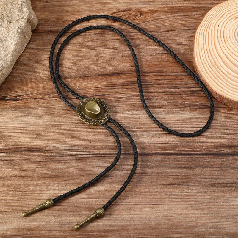 Bronze Charm Cowboy Hat Pendant Bolo Tie sold by FloralTrip product image thumbnail 3