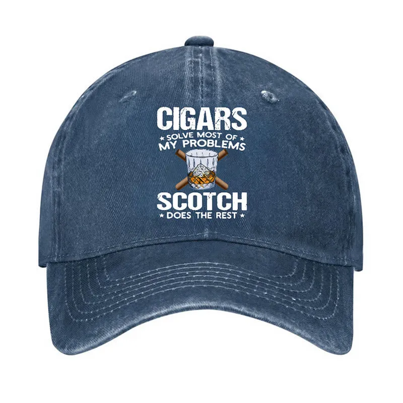 Cigars Solve Most Of Problems Adjustable Baseball Cap sold by FloralTrip product image thumbnail 4